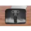 Olifant - Zwart - Wit - Rook laptophoes neopreen klein -tafel