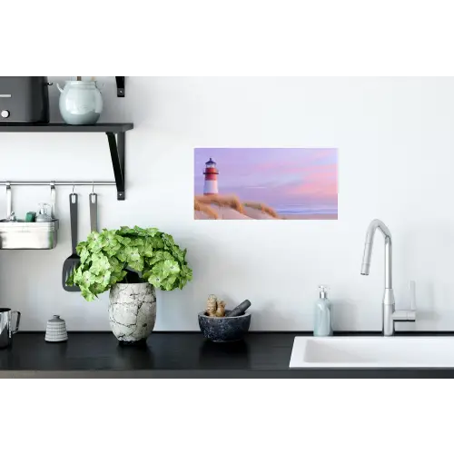 Vuurtoren - Duinen - Zonsondergang Muursticker klein -keuken