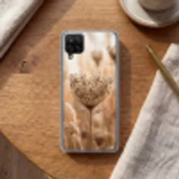 Schermbloem - Droogbloem - Winter - Beige - Minimalistisch Telefoonhoesje Samsung Galaxy A12 klein -sfeer1