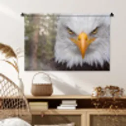 Amerikaans - Zeearend - Portret - Geel Wandkleed katoen middel -sfeer5