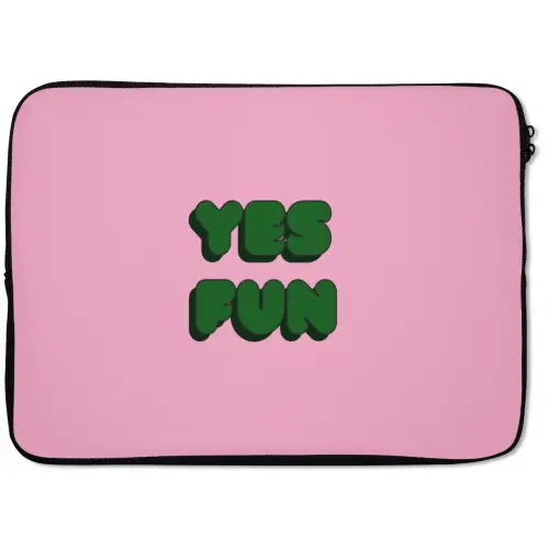 Yes fun - Groen - Roze laptophoes neopreen klein -zkaufland3dotto