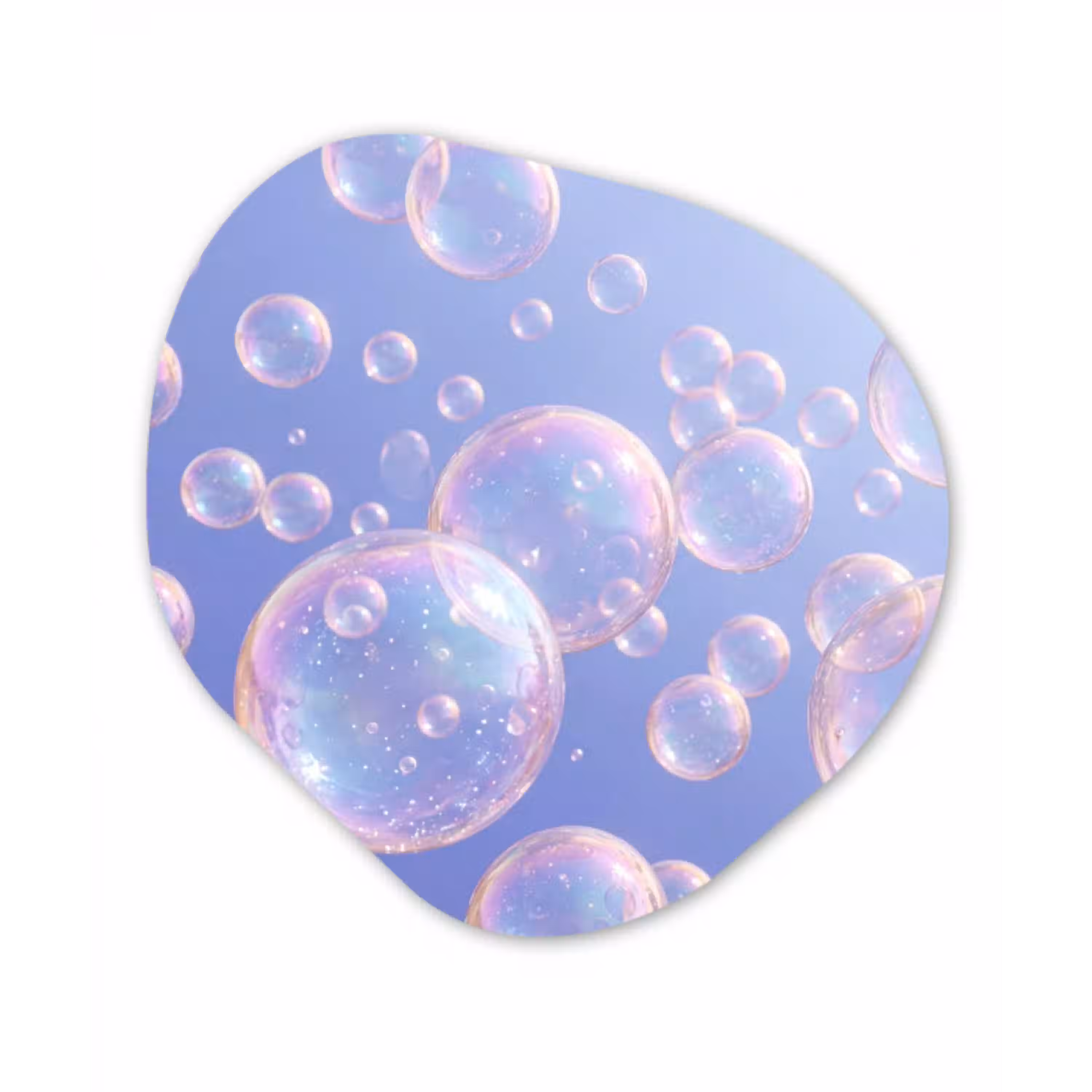 Pastel - Bubbels - Dromerig Wandcirkel Organisch Aluminium middel -3d