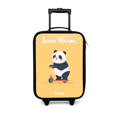 Panda - Step - Geel Kinderkoffer - Zwart klein -3d