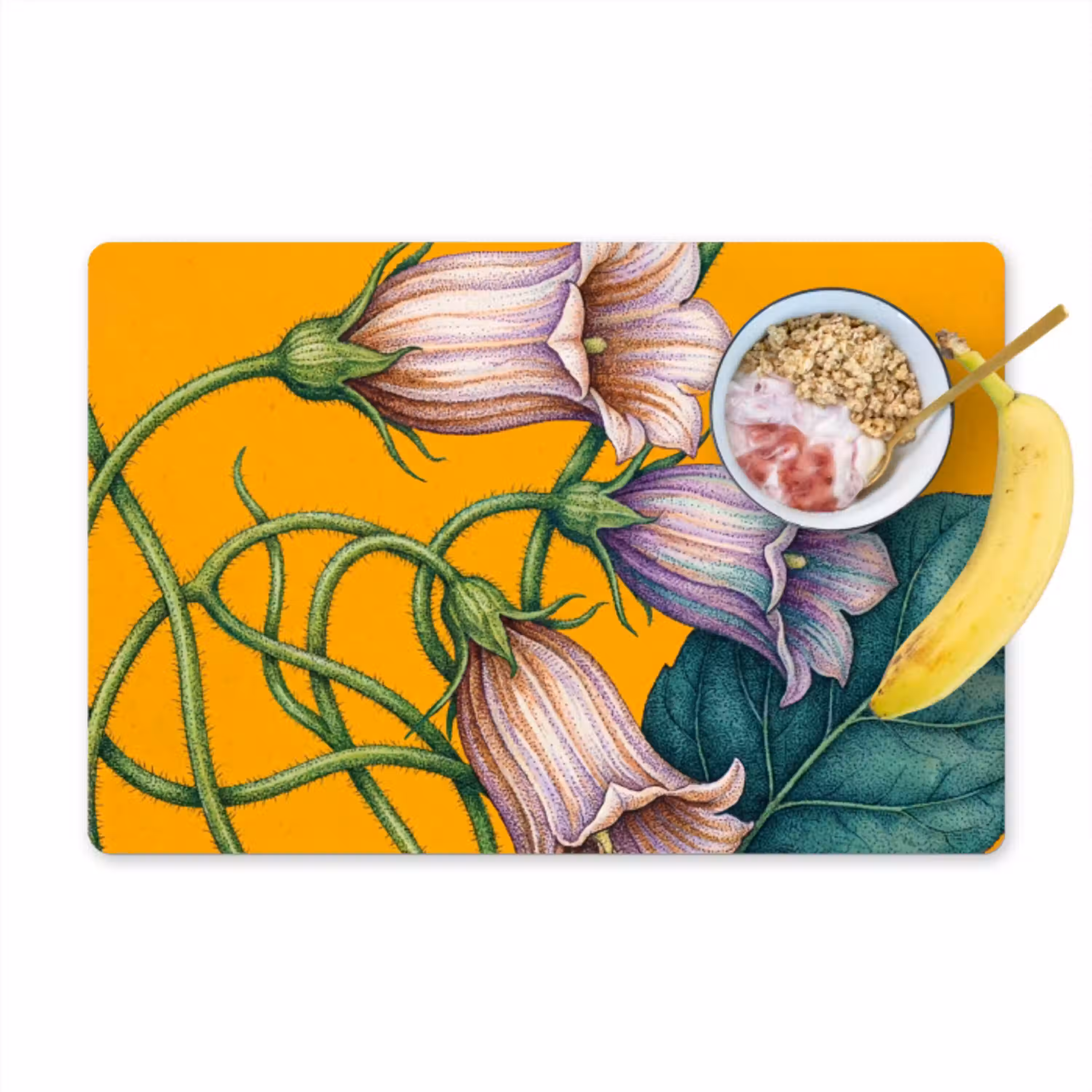 Bloemen - Botanisch - Geel Placemat vinyl groot -zzzproduct_Kitchenyeah-website