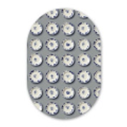 Borden - Bloemen - Blauw - Wit Wandcirkel Ovaal Aluminium middel 839 -3d