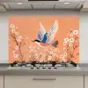 Vogel - Bloesemtakken - Warm - Kleurrijk keuken achterwand spatscherm klein -3d_website