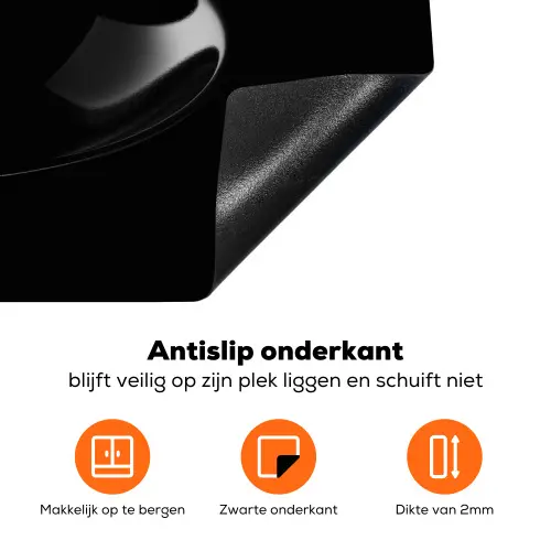 Zwart - Koffie - Kopje Inductie beschermer vinyl 3mm klein -zzzzzzz-td-onderkant
