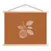 Sinaasappel - Getekend - Bladeren - Bruin textielposter latten blank klein -3d