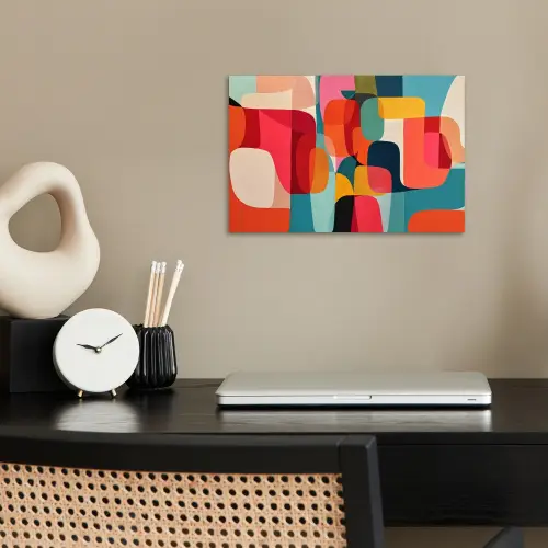 Vormen - Kleurrijk - Abstract - Vlakken poster papier klein -sfeer1