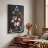 Bloemen in een vaas met schelpen en insecten - Balthasar van der Ast Textielframe zwart klein -sfeer3