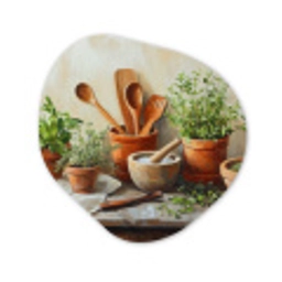 Potten - Kruiden - Hout Wandcirkel Organisch Plexiglas middel -3d