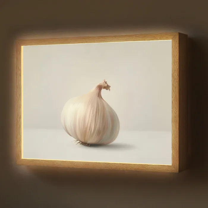 Knoflook - Natuurlijk - Beige Light Box met batterij (Wandlamp) middel -z3d_website