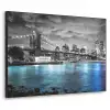 New York - Skyline - Stad - Blauw Textielframe - compleet frame klein -3d