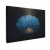 Boom - Blauw - Bladeren - Penseelstreken canvas 2cm klein -z3d