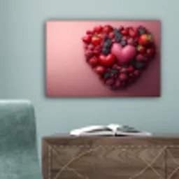Fruit - Hartjes - Aardbeien - Frambozen - Bosbessen canvas 2cm klein -sfeer4