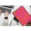 Zebraprint - Roze - Oranje - Dierenprint laptophoes neopreen klein -bureau