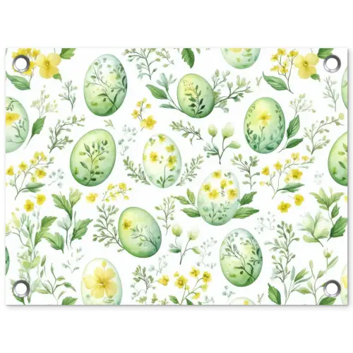 Patroon - Groen - Eieren tuinposter los doek klein -3d