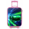 Raceauto - Felgroen - Lichtstralen - Snelheid Kinderkoffer - Roze klein -zz3dotto