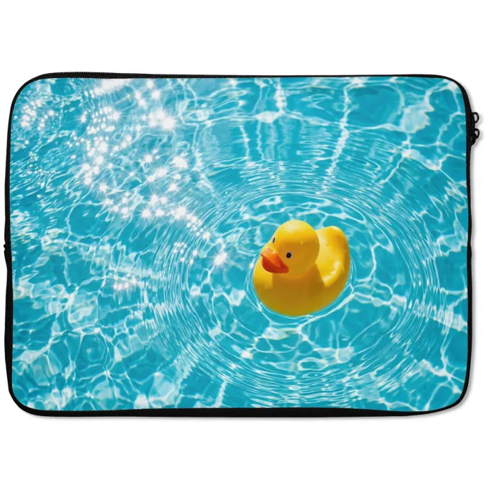 Badeend - Dobberen - Blauw laptophoes neopreen klein -zkaufland3dotto