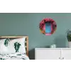 Bloemen - Deur - Roze Wandcirkel aluminium klein -slaapkamer