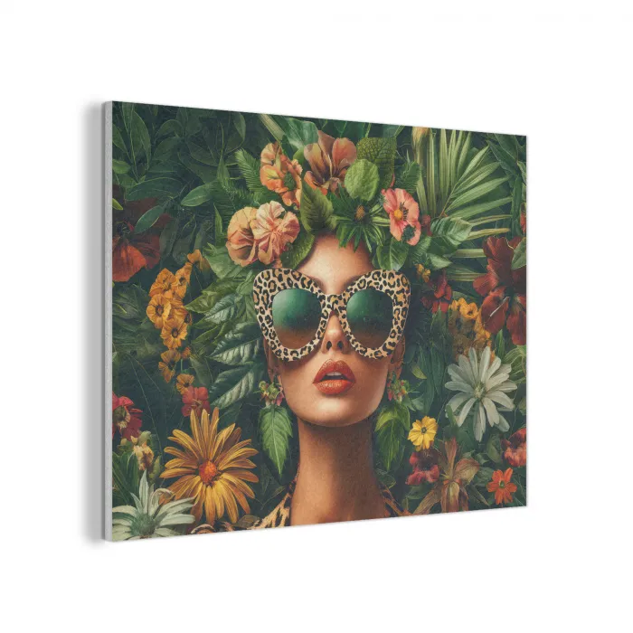 Vrouw - Panterprint - Jungle - Natuur - Luxe PET vilt klein -3d