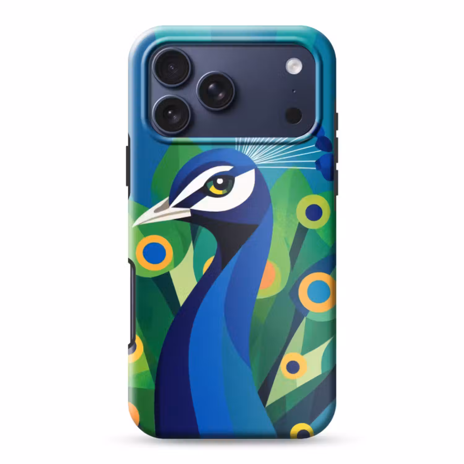 Telefoonhoesje Toughcase - Pauw - Cirkels - Blauw