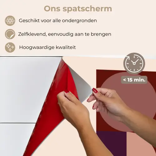 Geometrisch - Cirkels - Rood keuken achterwand spatscherm klein -spatscherm_NL