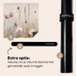 Bloemen - Roze - Modern - Beige Inductie beschermer vinyl 3mm middel -zzzzzzz-induclip_NL