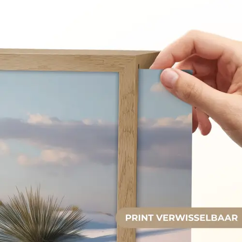 Duinen - Gras - Wolken - Beige Light Box met batterij (Wandlamp) middel -USP_websiteprintNL