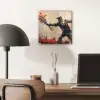 Street art - Man - Bloemen - Rood - Graffiti - Banksy plexiglas 5mm klein -sfeer6