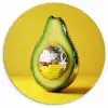 Avocado - Discobal - Geel - Glitter KitchenYeah - Keuken - Wandcirkel Forex klein -3d
