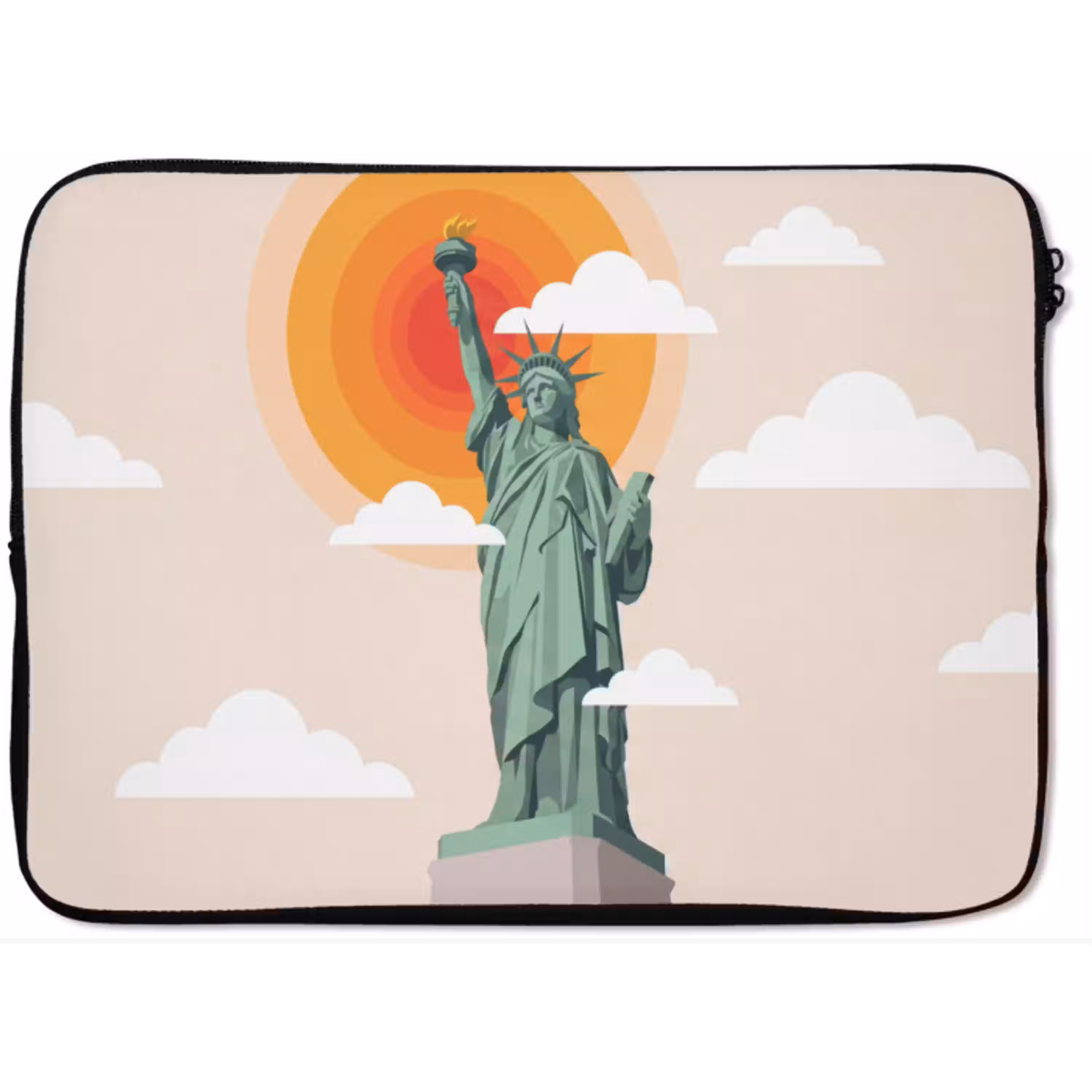 Vrijheidsbeeld - New York - Zon - Modern laptophoes neopreen klein -zkaufland3dotto