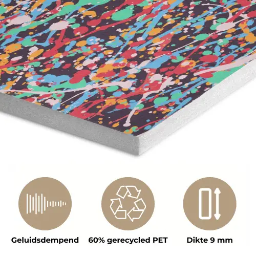 Spat - Abstract - Waterverf - Multi PET vilt klein 837 -closeup_NL