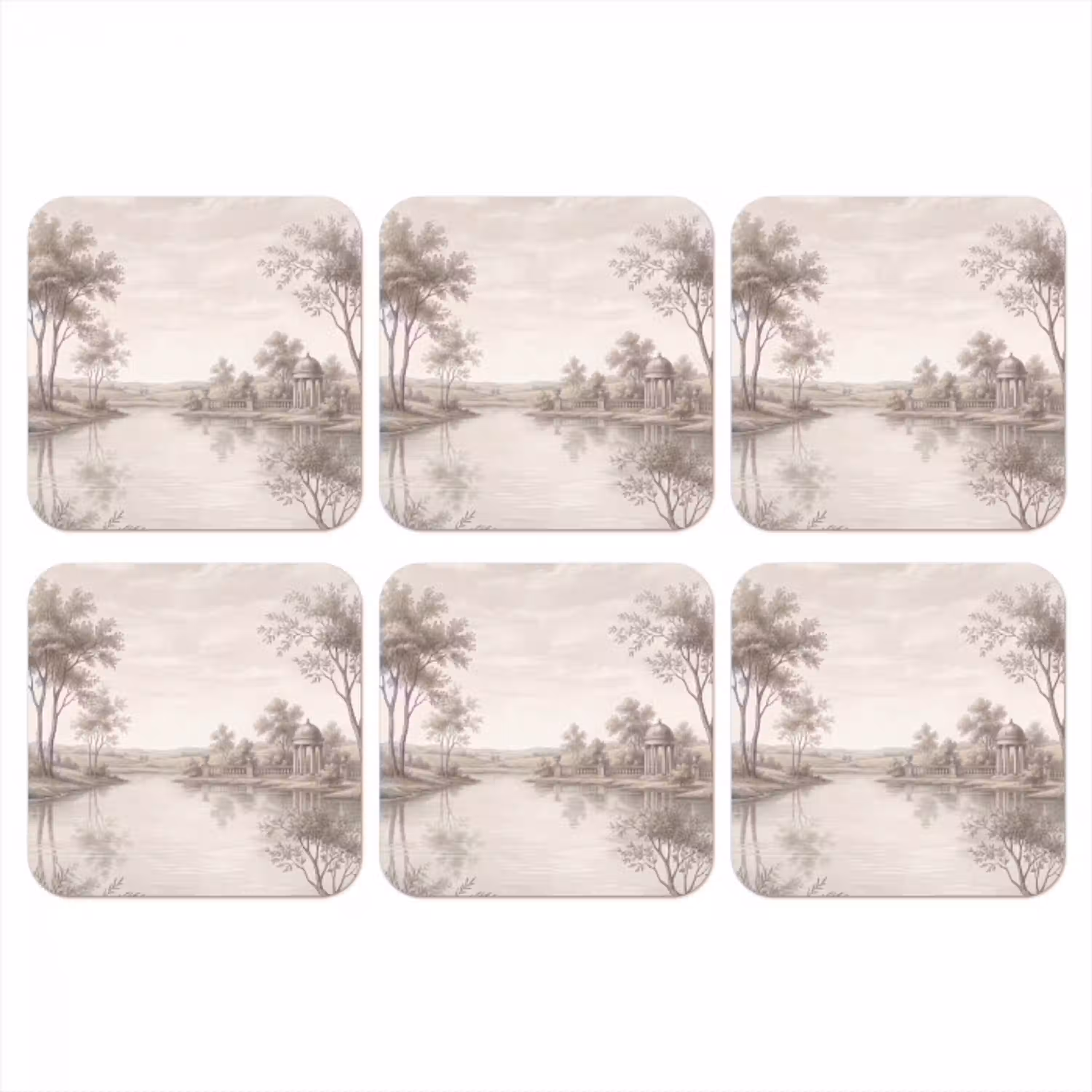Terras - Water - Natuur - Landschap onderzetter kurk middel -3d