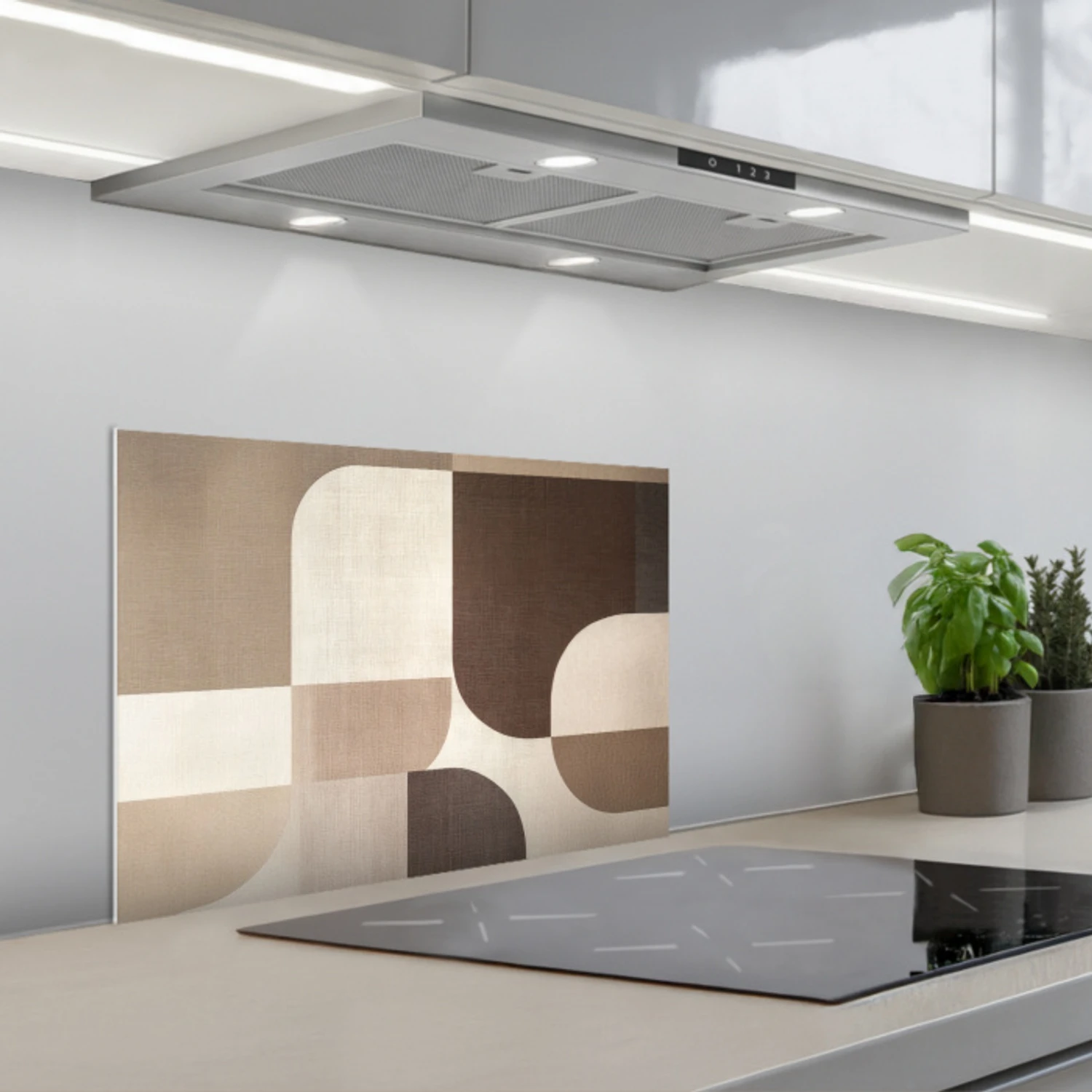 Geometrisch - Geweven structuur - Modern keuken achterwand spatscherm klein -3d_schuin