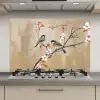 Vogels - Bloesemtak - Bloemen - Oranje keuken achterwand spatscherm klein -3d_website