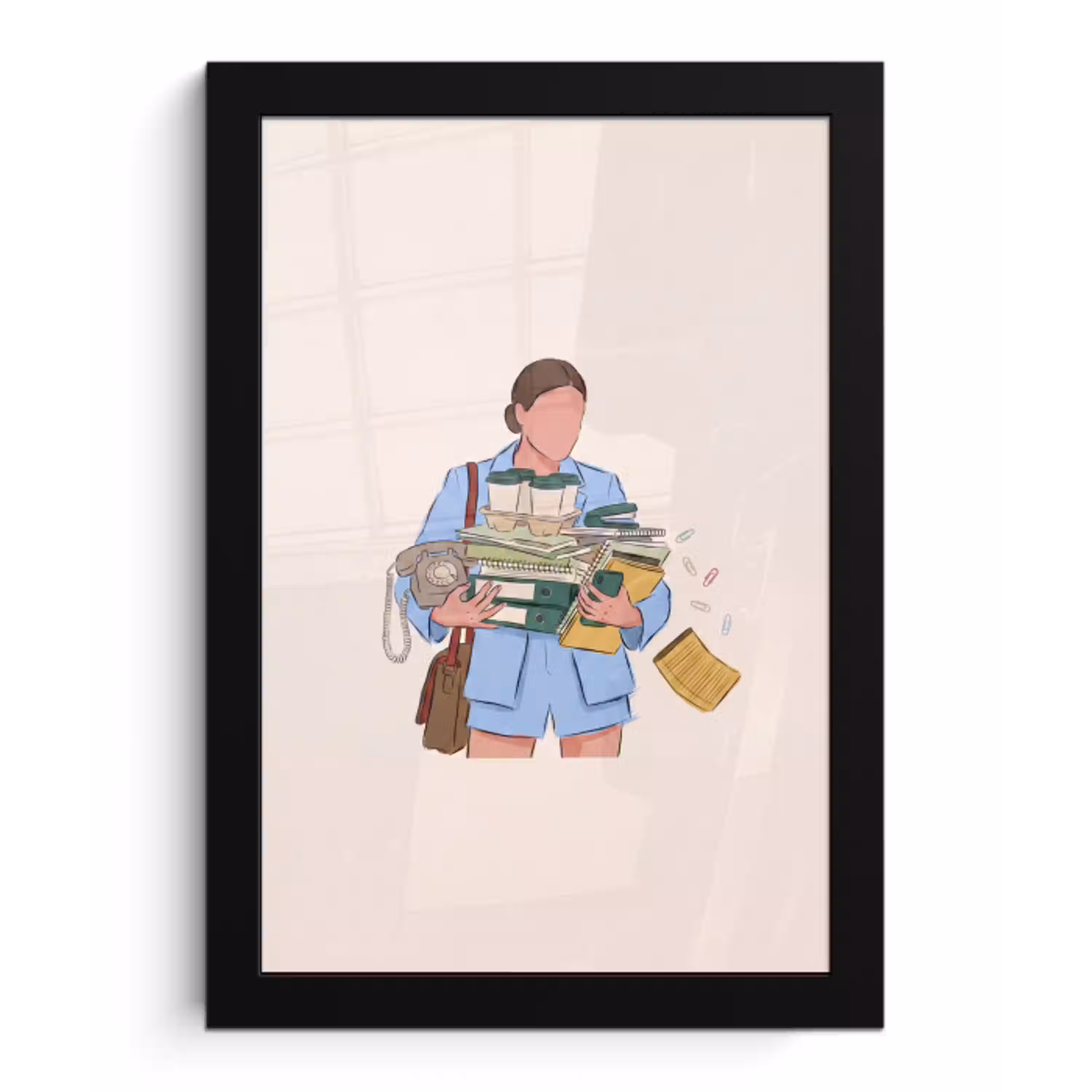 Mens - Kantoorartikelen - Werk - Modern fotolijst zwart zonder passe partout klein -3d