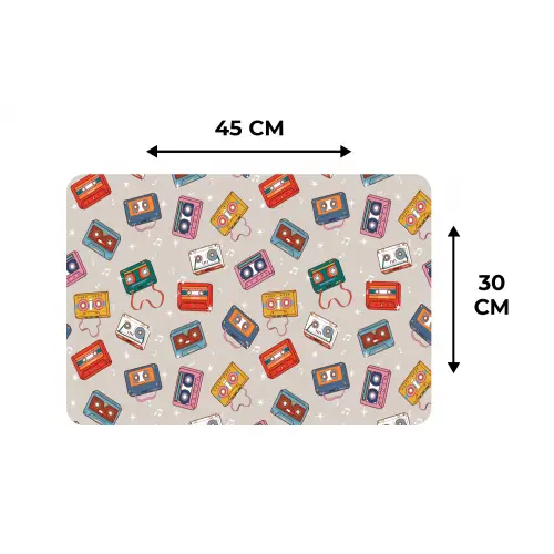 Muziek - Cassette - Patroon Placemat vinyl groot 368 -specs