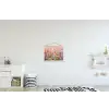 Schilderij - Bloemen - Abstract - Kleurrijk textielposter latten blank klein -kinderkamer