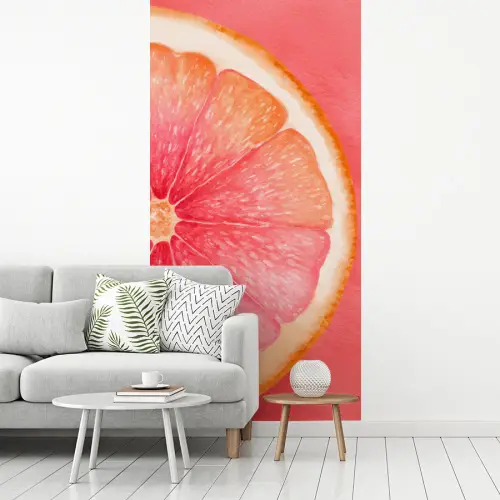 Grapefruit - Roze - Levendig fotobehang vinyl groot -woonkamer