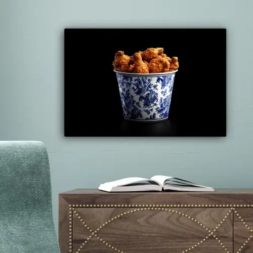 Kip - Bucket - Delfts blauw - Lekker canvas 2cm klein -sfeer4