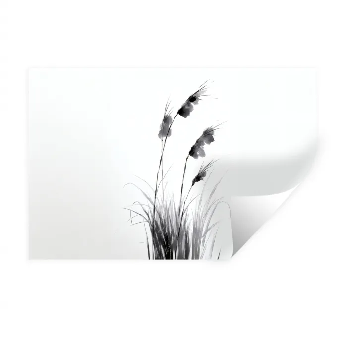 Minimalistisch - Stelen - Wit Muursticker klein -3d