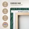 Palmbladeren - Blauw - Tint - Zwart canvas 2cm xxl 828 -sfeer2