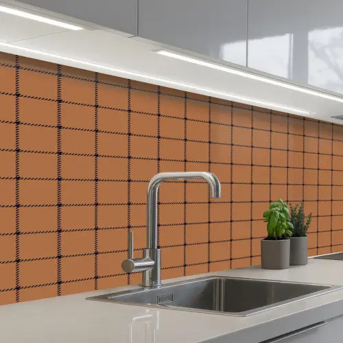 Plaid - Patroon - Vierkant - Bruin keuken achterwand 2 middel 871 -3d_schuin