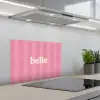 Roze - Gestreept - Belle keuken achterwand spatscherm klein -3d_schuin