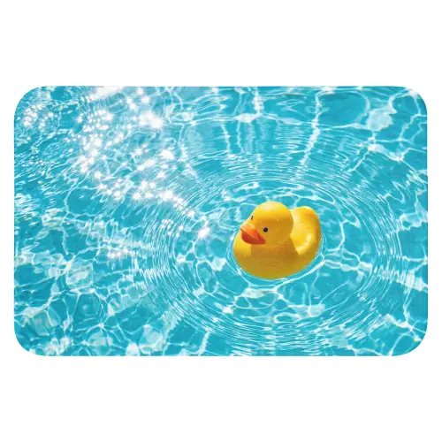 Badeend - Dobberen - Blauw WCmat klein -3d