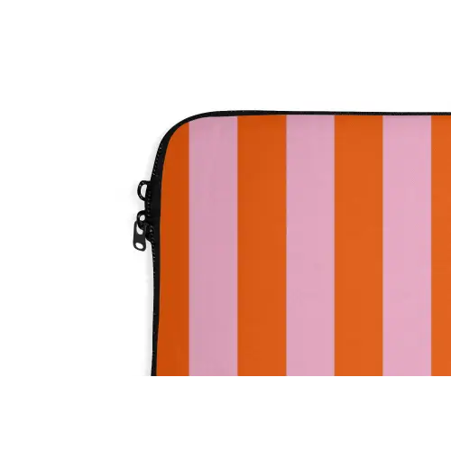 Patroon - Oranje - Fijn - Strepen laptophoes neopreen klein -detail