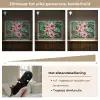 Bloemen - Roze - Glasmozaïek Light Box met batterij (Wandlamp) middel -USP_dimbaarNL