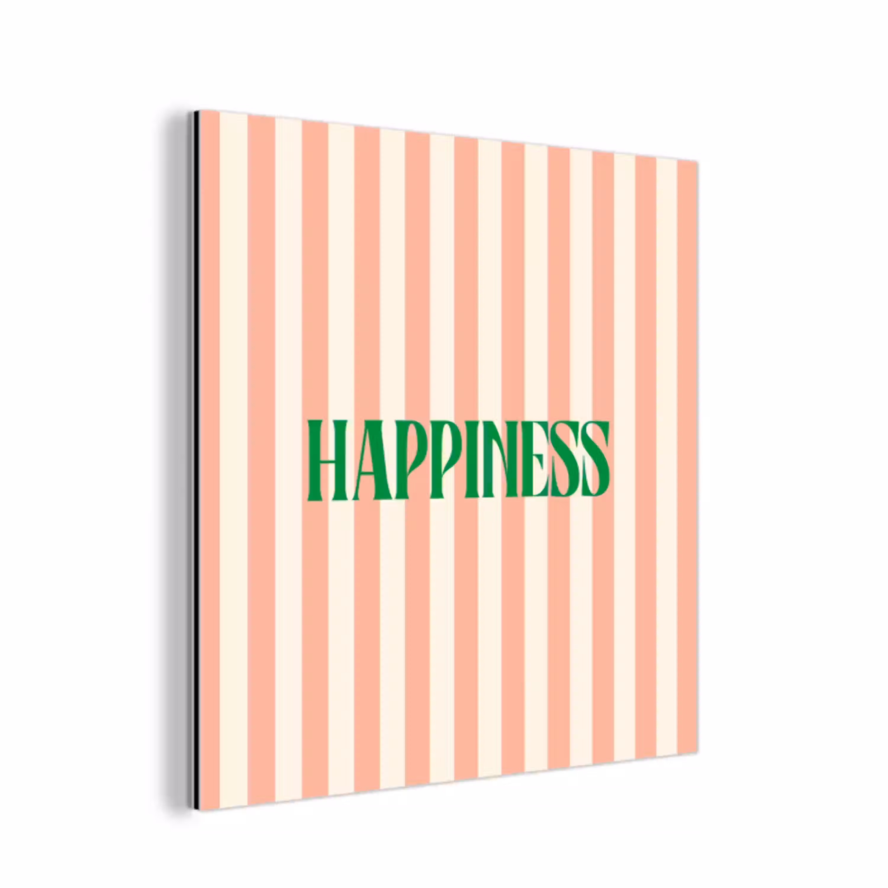 Zachtroze - Groen - Strepen - Happiness aluminium wit klein -3d