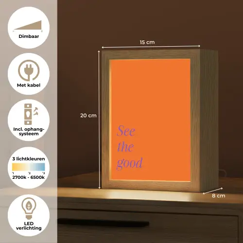 See te good - Paars - Oranje Light Box met kabel (Tafellamp) klein -USP_NL